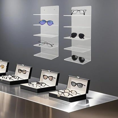 JOMCYDM 2PCS Sunglasses Holder Rack, 5 Tier Eye Glasses Shelf, Optometry Stores - Image 2
