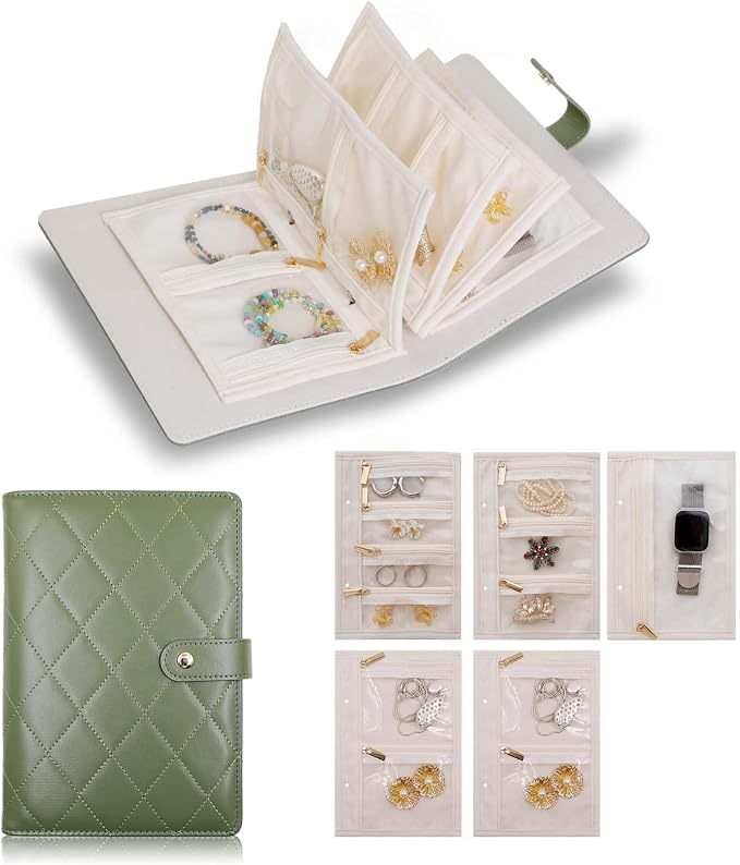Travel Jewelry Organizer Case, Portable Jewelry Organizers Storage Book - Image 2