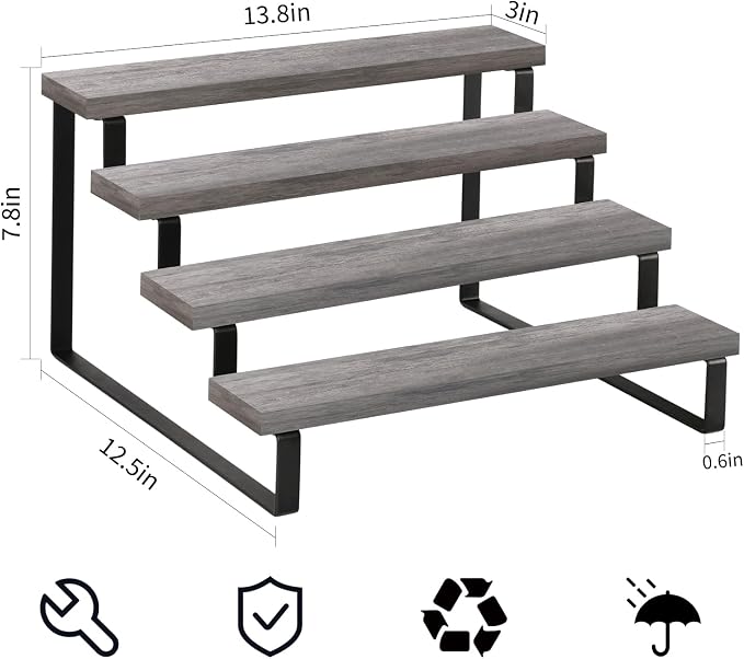 YINMIT Wooden Display Riser Stand, Tiered Perfume and Cologne Organizer Stand - Image 4