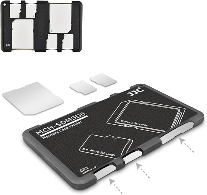 6 Slots SD Micro SD Card Case Storage Organizer, Lightweight Ultra-Thin Credit by JJC