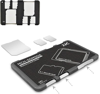 6 Slots SD Micro SD Card Case Storage Organizer, Lightweight Ultra-Thin Credit by JJC