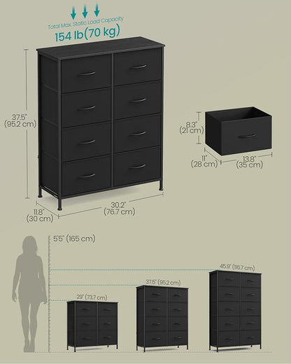 SONGMICS Dresser for Bedroom, Chest of Drawers, 8 Non-Woven Fabric Drawers - Image 2