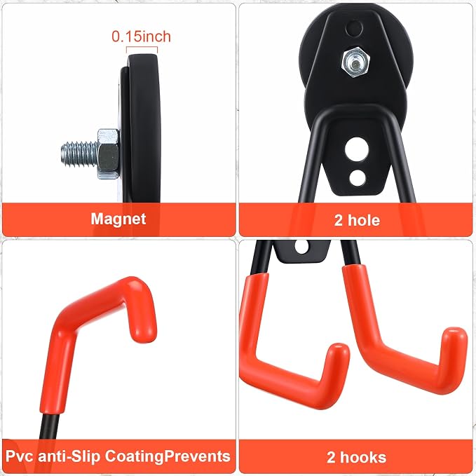 Landhoow Large Magnetic Hooks Heavy Duty Garage Magnet Hooks Strong Storage - Image 4
