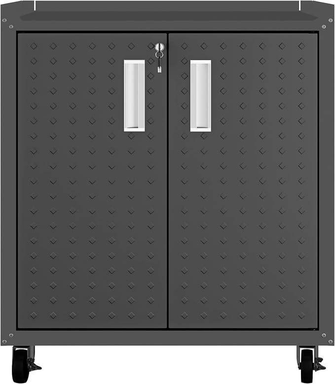 Manhattan Comfort Fortress Textured Metal 31.5" Garage Mobile Cabinet by ManhattanComfort