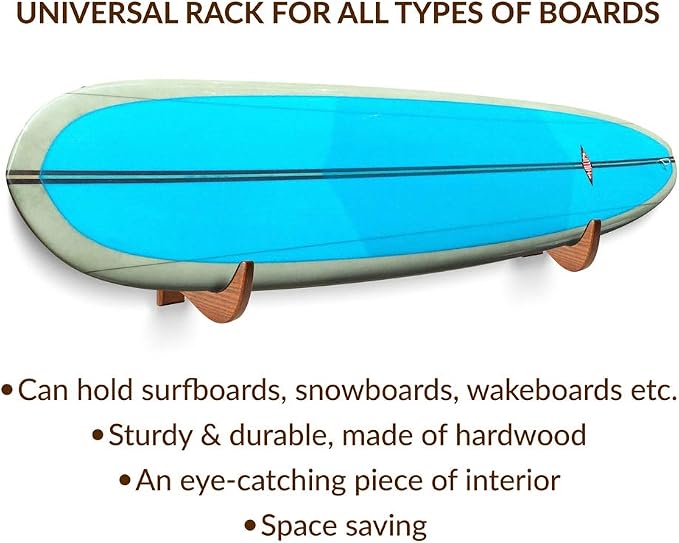 TESLYAR Surfboard Wall Mount – Wooden Surfboard Rack - Image 5