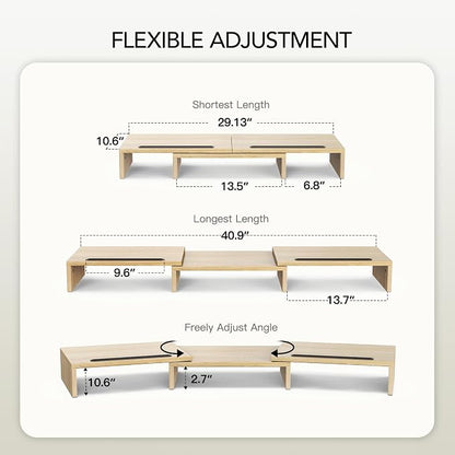 AMERIERGO Dual Monitor Stand Riser- 3 Shelf Screen Stand - Image 6