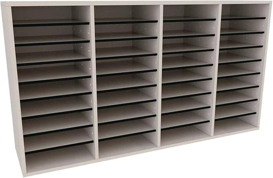 AdirOffice Wooden Adjustable Literature Organizer, 36 Compartment Office Mailbox by AdirOffice