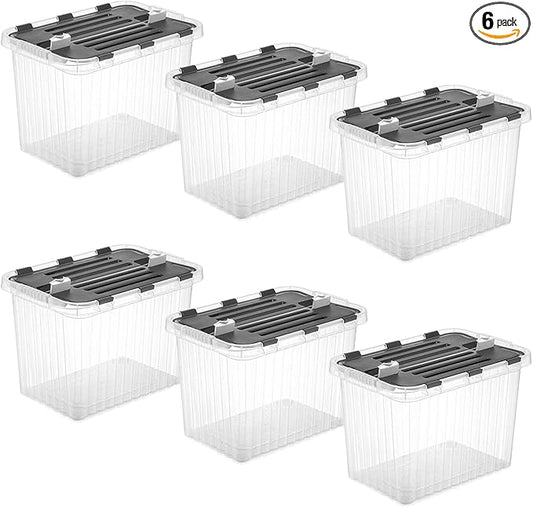 Superio Storage Bins with Lids- Clear Boxes by Superio