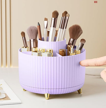 360 Degree Rotating Makeup Brush Holder Organizer Detachable Design 5 Slot Make - Image 4