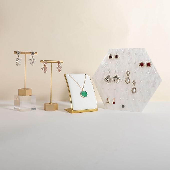 GemeShou White Necklace display stand, Velvet Jewelry necklace display holder - Image 8