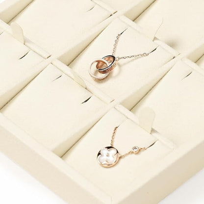 Oirlv Microfiber 9 Slots Jewelry Pendant Display Tray Jewelry Necklace - Image 7
