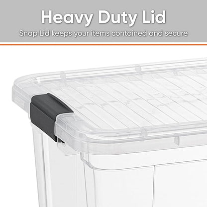 Superio Storage Bins with Lids- 4 Pack, 6.6 Qt Clear Boxes - Image 4