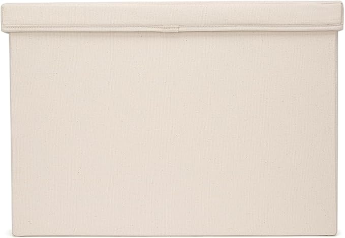 Foldable Storage Bins with Lids Cotton Canvas Rectangular Storage Box Ideal - Image 8