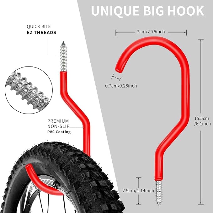 3-H Garage Wall Hooks 62 Pack, Heavy Duty Garage Hooks - Image 6