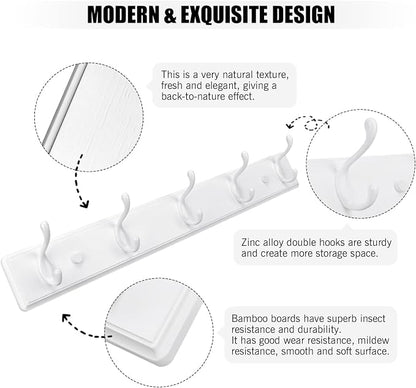 Wooden Coat Rack, Wall-Mounted Organizer - Image 4
