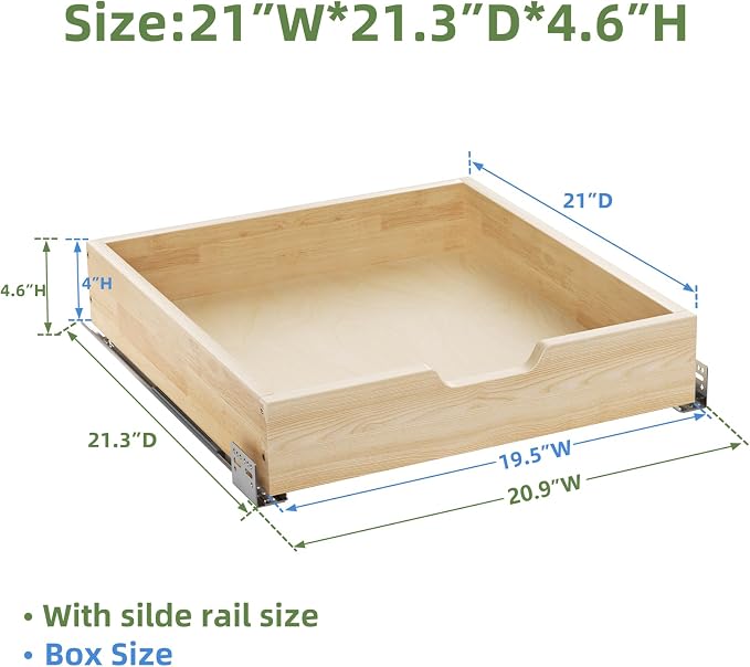 Pull Out Drawers for Cabinets, 19½” W x 21” D Soft Close Slide Out Drawers for - Image 3