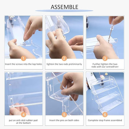 Clear Acrylic Display Risers Stand Set of 2, Perfume Organizer Holder And - Image 4