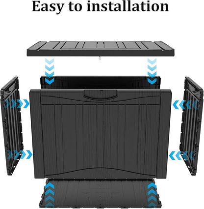 TARKARI 45 Gallon Lockable Resin Deck Box, Waterproof & UV-Resistant Outdoor - Image 7
