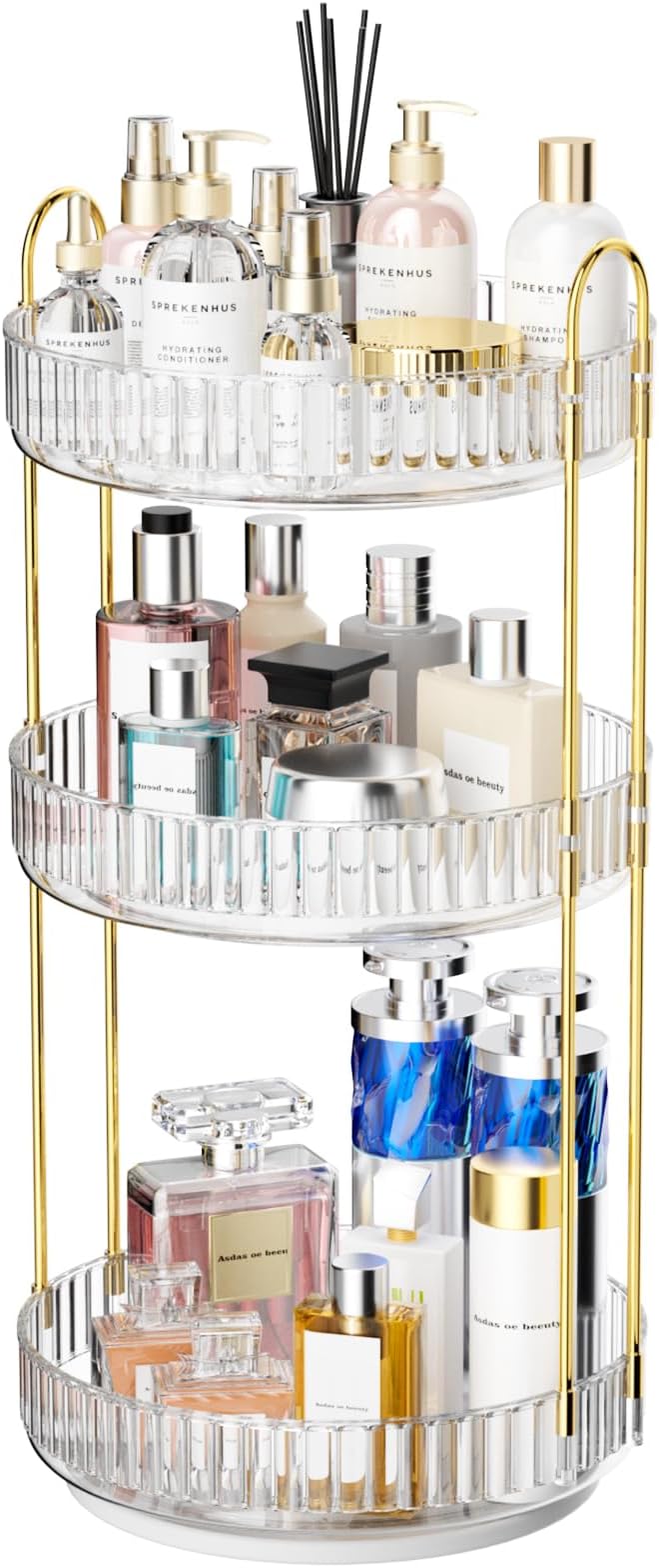 GTI 360°Rotating Makeup Organizer, 3 Tier Large Capacity Perfume Cosmetics by GTI