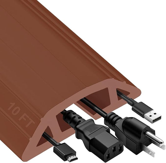MYFAMIREA 10FT Floor Cord Cover Heavy Duty Cable Cover Protector 3 Channels by MYFAMIREA