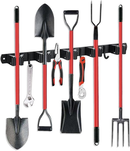 Broom Hanger and Mop Holder, Heavy Duty Garden Tool Organizer Rack Rake and by JAMEND+CLXP