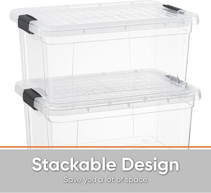 Superio Storage Bins with Lids- 8 Pack, 1.85 Qt Clear Boxes - Image 3