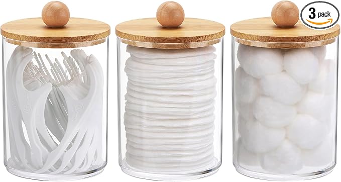 Tbestmax 10 Oz Cotton Swab/Ball/Pad Holder, Qtip Apothecary Jar by Tbestmax