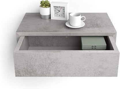 Mobili Fiver, Riccardo Floating nightstand, Concrete Effect, Made in Italy - Image 5