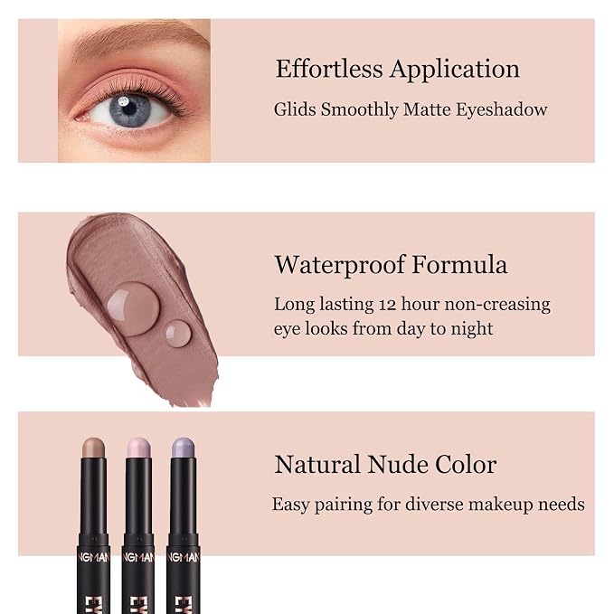 Purple Mauve Eyeshadow Stick Blendable Cream Eyeshadow Hypoallergenic Neutral - Image 4