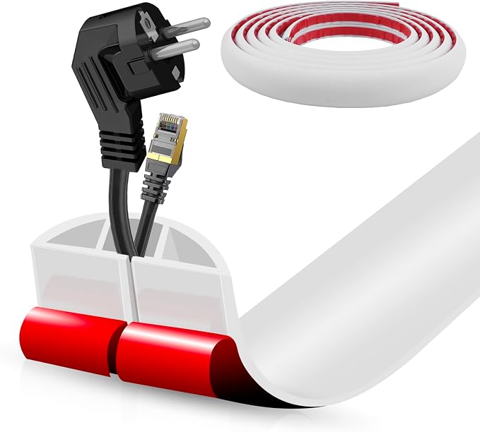 Floor Cord Cover Self Adhesive Cord Hider, 10FT Cable Management, Extension by DBHXXMB-HH