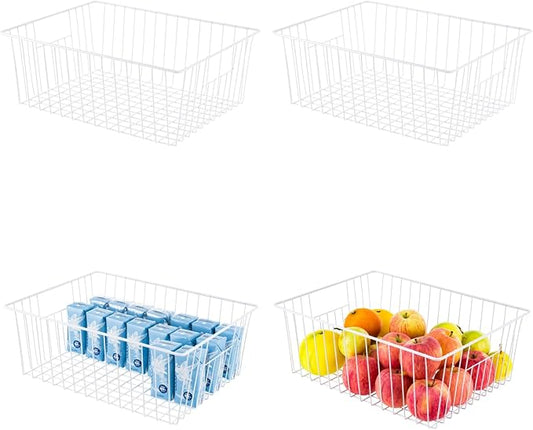 Upright Freezer Organizer Bins， Freezer Baskets by lonpute