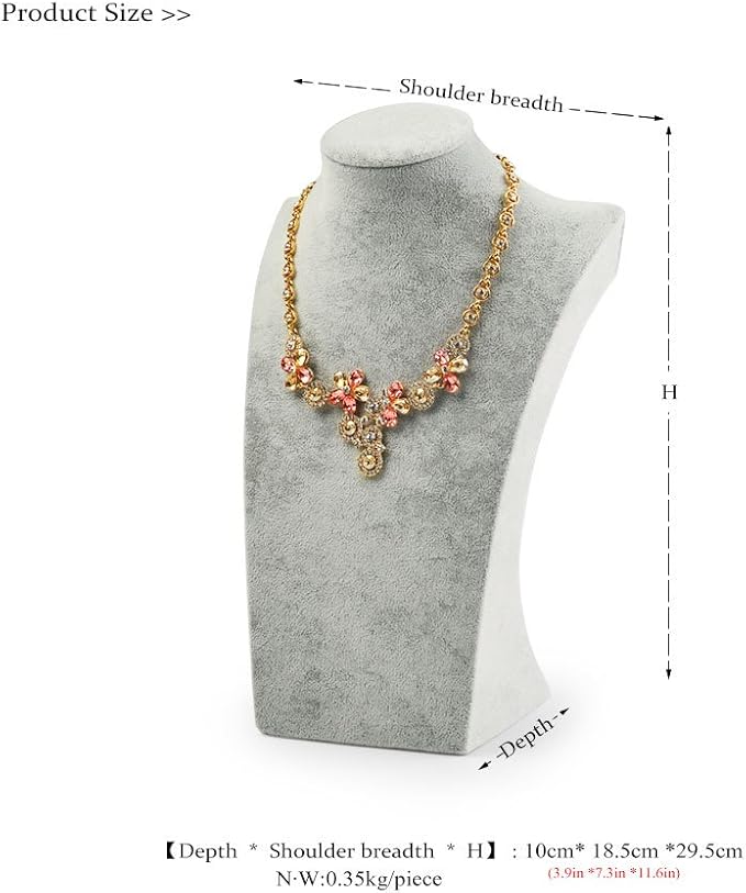 Oirlv Velvet 3-Dimensional Jewelry Stand Necklace Pendant Chain Jewelry Bust - Image 2