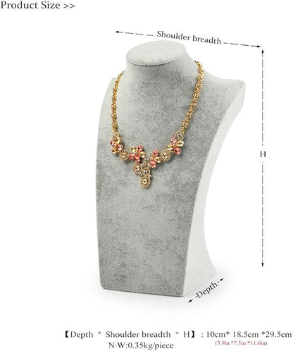 Oirlv Velvet 3-Dimensional Jewelry Stand Necklace Pendant Chain Jewelry Bust - Image 2