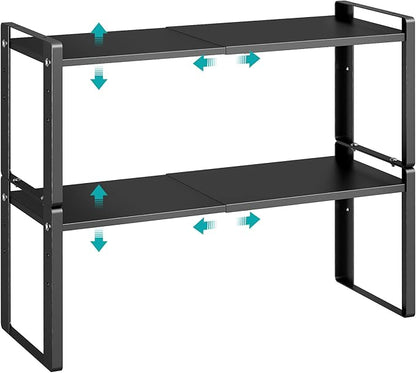2 Pack Expandable Cabinet Organizer Shelves, 88lbs High Weight Capacity by Unknown