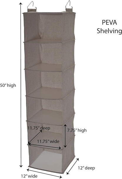 Household Essentials 6 Shelf Hanging Closet Organizer, Hanging Closet Shelf - Image 3