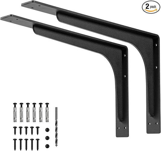 20 x 12 INCH Shelf Brackets, L Shelf Brackets, Vertical Angle, Premium Alloy by Firmetal