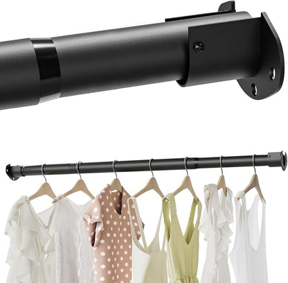 Closet Rods for Hanging Clothes, 16.5 to 46 Inches Adjustable Metal Closet Rod by MIUVIBENI