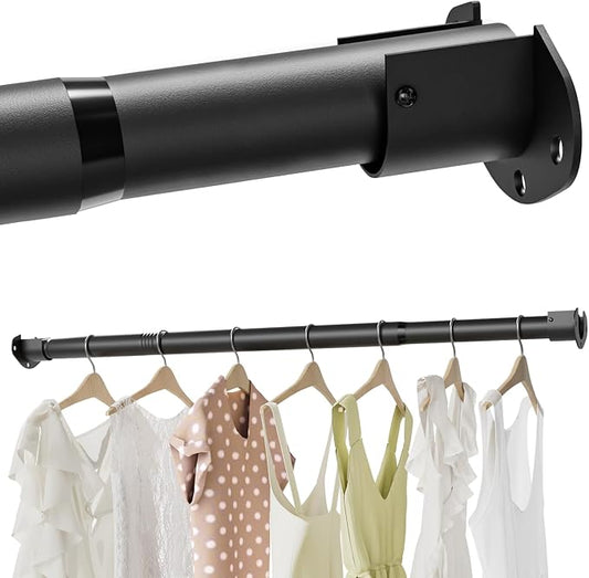 Closet Rods for Hanging Clothes, 16.5 to 46 Inches Adjustable Metal Closet Rod by MIUVIBENI