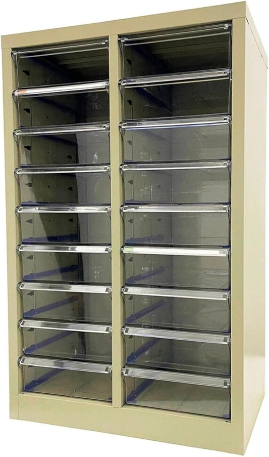 File Cabinet 18 Medium Transparent Drawers Vertical Home Office Storage Paper by Unknown