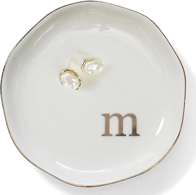 HOME SMILE Initials Ring Dish Jewery Tray by HOMESMILE