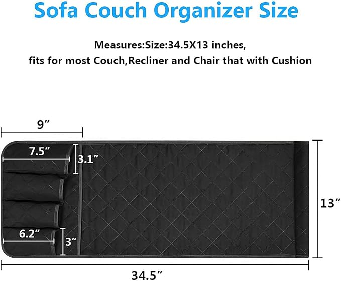 Sofa Armrest Organizer Non-Slip Arm Chair Bedside Caddy Storage Organizer - Image 4