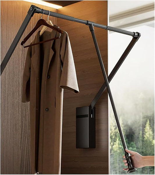 Pull Down Closet Rod for Hanging Clothes, Retractable Wardrobe Hanger for by PENGFEI