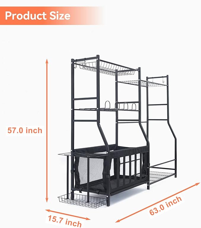 WALMANN Garage Sports Equipment Organizer, Golf Bag Stand - Image 6