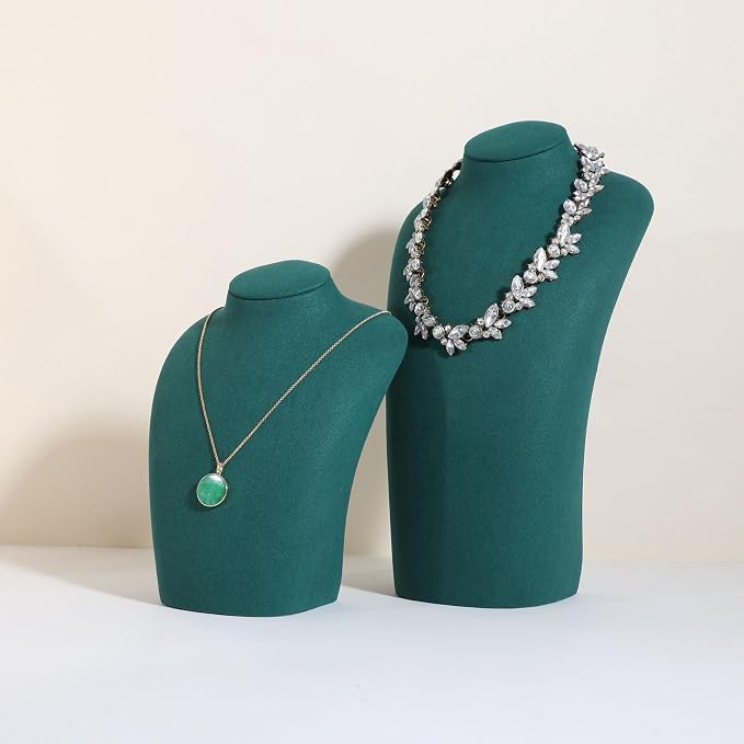 GemeShou Green necklace hanger jewelry organizer, Velvet jewelry stand necklace - Image 2