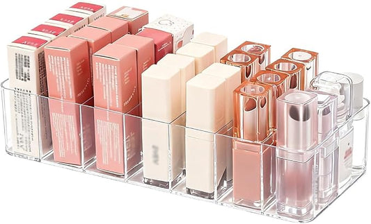Clear Acrylic Makeup Organizers, 7-Section Bathroom Organizer by Unknown