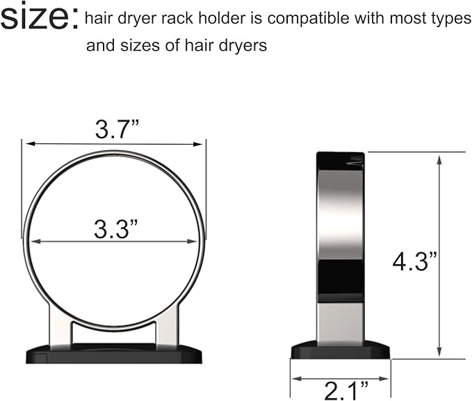 Hair Dryer Holder, Bathroom Cabinet Door Blow Dryer Stand, Blow Dryer Holders - Image 3