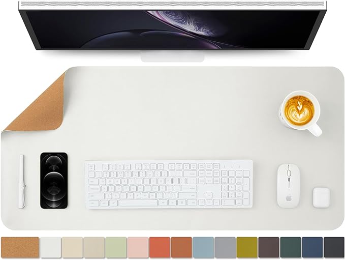 Cork Desk Mat - Dual-Sided Desk Pad by HOMIEAZICOZI