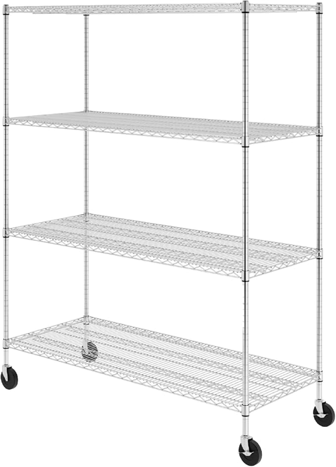 SafeRacks WS-602472-ZW4 NSF Certified 4-Tier Heavy Duty Wire Rack Storage by SafeRacks