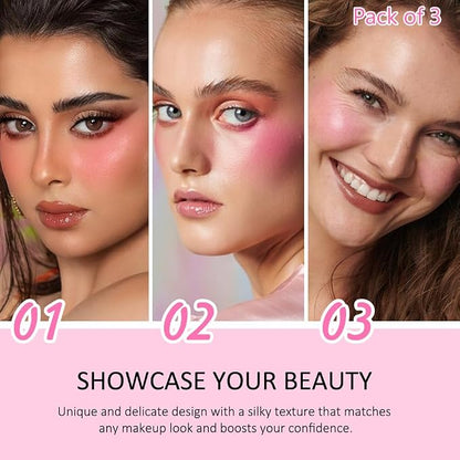 evpct 3Pcs 2In1 Blush Contour Multiuse Makeup Sticks Set, Ultra-Creamy Radiant - Image 3