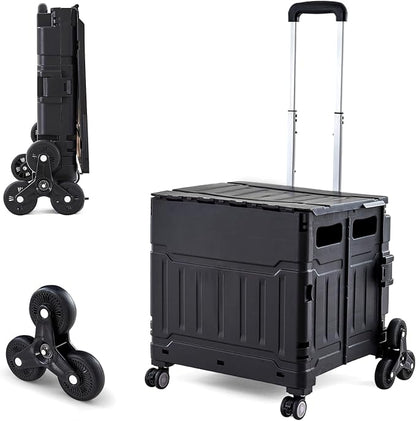Utility Cart Teacher Cart with Stair Climbing Wheels Foldable Shopping Cart by Unknown